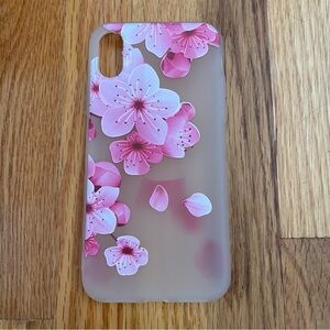 iPhone X/XS Pink Floral Phone Case Frosted TPU Phone Cover
